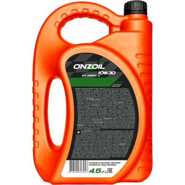 Моторное масло ONZOIL 4T AGRO 10W-30 SL Полусинтетическое — 4.5L